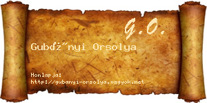 Gubányi Orsolya névjegykártya