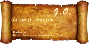 Gubányi Orsolya névjegykártya