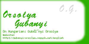 orsolya gubanyi business card